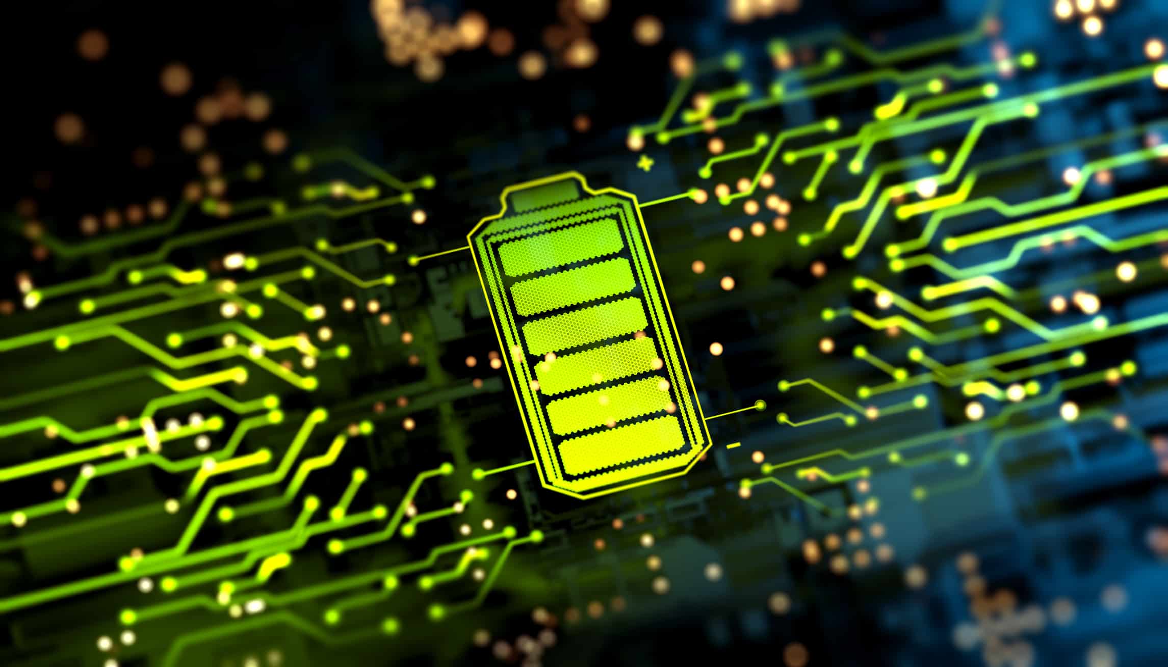 Abstract Battery supply digital concept